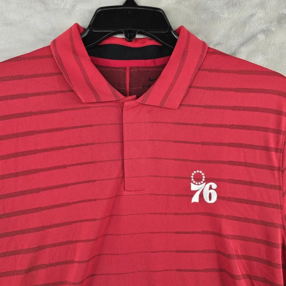 76ers NBA Performance Polo Mens‎ Medium Nike Tiger Woods Red Dri-fit
